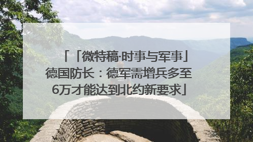「微特稿·时事与军事」德国防长：德军需增兵多至6万才能达到北约新要求