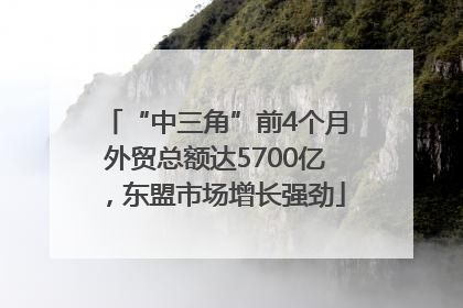 “中三角”前4个月外贸总额达5700亿，东盟市场增长强劲