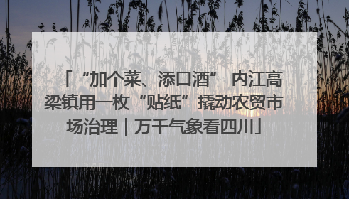 “加个菜、添口酒” 内江高梁镇用一枚“贴纸”撬动农贸市场治理｜万千气象看四川