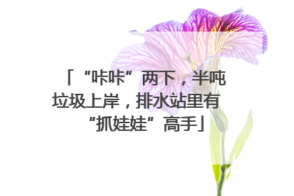 “咔咔”两下，半吨垃圾上岸，排水站里有“抓娃娃”高手
