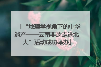 “地理学视角下的中华遗产——云南非遗走进北大”活动成功举办