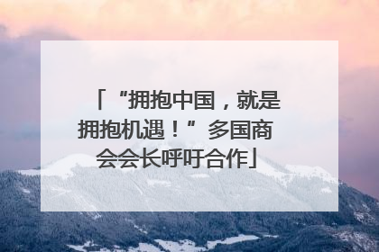 “拥抱中国，就是拥抱机遇！”多国商会会长呼吁合作