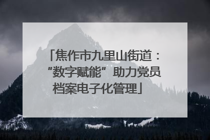 焦作市九里山街道：“数字赋能”助力党员档案电子化管理