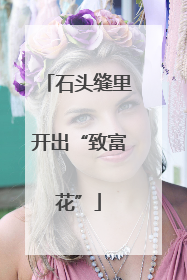 石头缝里开出“致富花”