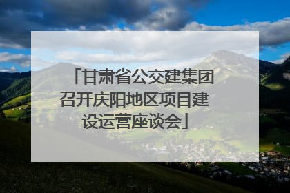 甘肃省公交建集团召开庆阳地区项目建设运营座谈会