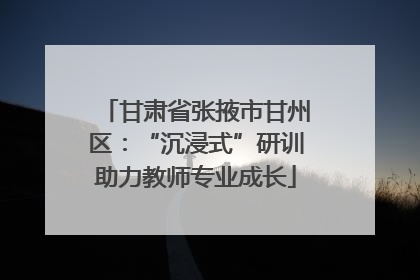 甘肃省张掖市甘州区：“沉浸式”研训助力教师专业成长