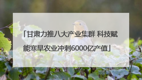 甘肃力推八大产业集群 科技赋能寒旱农业冲刺6000亿产值