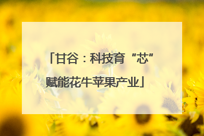 甘谷：科技育“芯”赋能花牛苹果产业