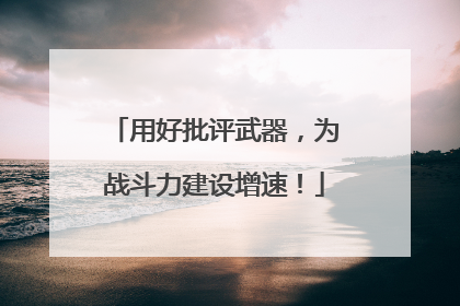 用好批评武器，为战斗力建设增速！