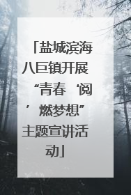 盐城滨海八巨镇开展“青春‘阅’燃梦想”主题宣讲活动