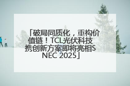 破局同质化，重构价值链！TCL光伏科技携创新方案即将亮相SNEC 2025