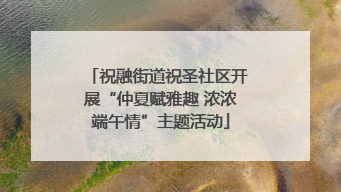 祝融街道祝圣社区开展“仲夏赋雅趣 浓浓端午情”主题活动