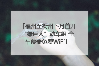 福州至衢州下月首开“绿巨人”动车组 全车覆盖免费WiFi
