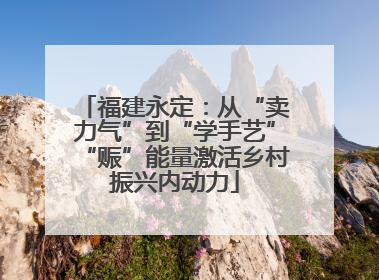 福建永定：从“卖力气”到“学手艺”“赈”能量激活乡村振兴内动力
