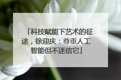 科技赋能下艺术的征途，徐迎庆：尊重人工智能但不迷信它