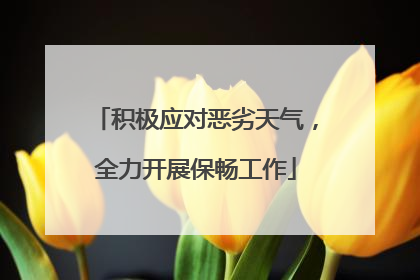 积极应对恶劣天气，全力开展保畅工作