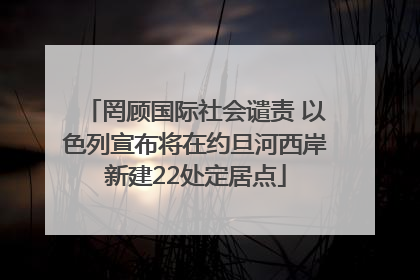 罔顾国际社会谴责 以色列宣布将在约旦河西岸新建22处定居点