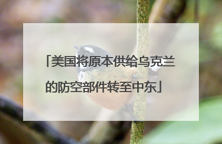 美国将原本供给乌克兰的防空部件转至中东
