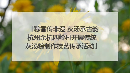 粽香传非遗 灰汤承古韵 杭州余杭四岭村开展传统灰汤粽制作技艺传承活动