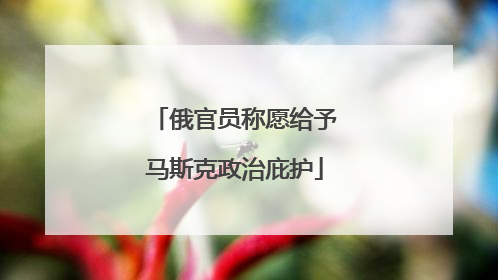 俄官员称愿给予马斯克政治庇护