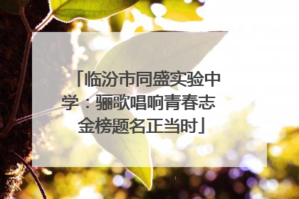 临汾市同盛实验中学：骊歌唱响青春志 金榜题名正当时