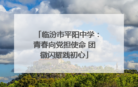 临汾市平阳中学：青春向党担使命 团徽闪耀践初心