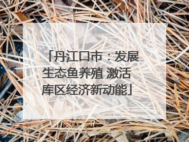 丹江口市：发展生态鱼养殖 激活库区经济新动能