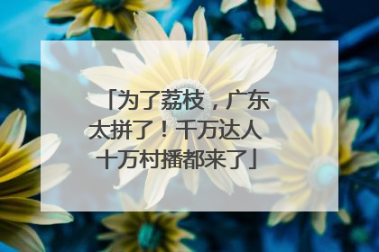 为了荔枝，广东太拼了！千万达人十万村播都来了