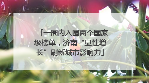 一周内入围两个国家级榜单，济南“显性增长”刷新城市影响力