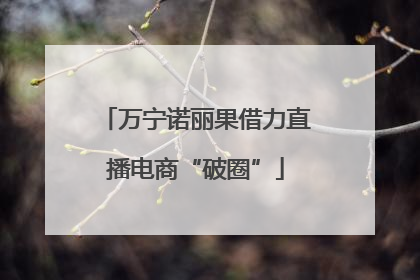 万宁诺丽果借力直播电商“破圈”