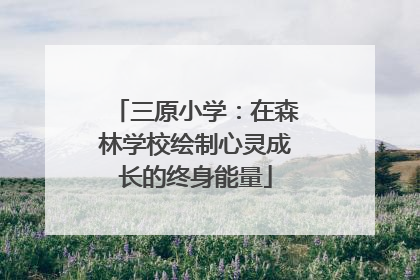 三原小学：在森林学校绘制心灵成长的终身能量