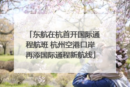 东航在杭首开国际通程航班 杭州空港口岸再添国际通程新航线