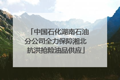 中国石化湖南石油分公司全力保障湘北抗洪抢险油品供应
