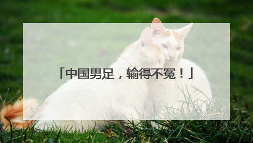 中国男足，输得不冤！