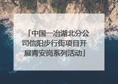 中国一冶湖北分公司信阳步行街项目开展青安岗系列活动