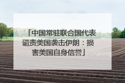 中国常驻联合国代表谴责美国袭击伊朗：损害美国自身信誉