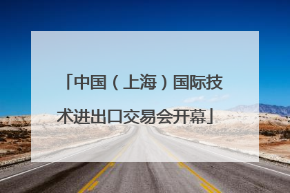 中国（上海）国际技术进出口交易会开幕