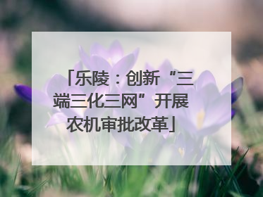 乐陵：创新“三端三化三网”开展农机审批改革