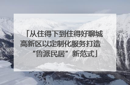 从住得下到住得好聊城高新区以定制化服务打造“鲁派民居”新范式