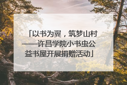 以书为翼，筑梦山村——许昌学院小书虫公益书屋开展捐赠活动