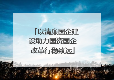 以清廉国企建设助力国资国企改革行稳致远