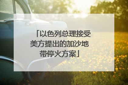 以色列总理接受美方提出的加沙地带停火方案