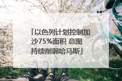 以色列计划控制加沙75%面积 意图持续削弱哈马斯