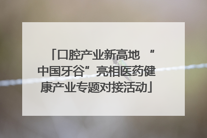 口腔产业新高地 “中国牙谷”亮相医药健康产业专题对接活动