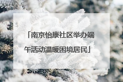 南京怡康社区举办端午活动温暖困境居民