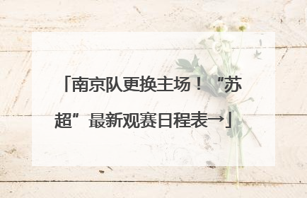 南京队更换主场！“苏超”最新观赛日程表→