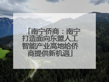 南宁侨商：南宁打造面向东盟人工智能产业高地给侨商提供新机遇
