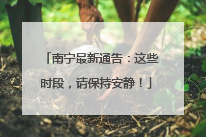 南宁最新通告：这些时段，请保持安静！