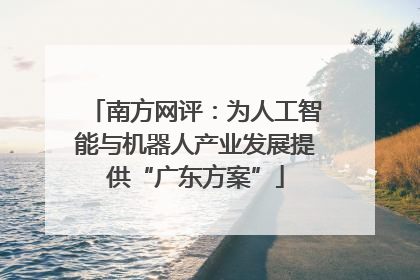 南方网评：为人工智能与机器人产业发展提供“广东方案”