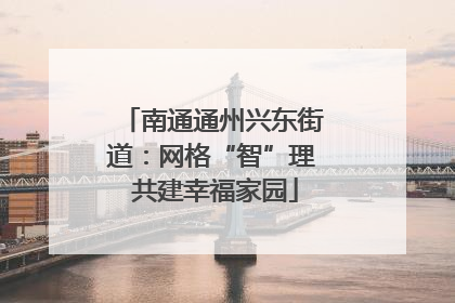 南通通州兴东街道：网格“智”理 共建幸福家园